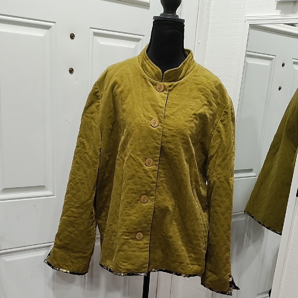 hearts of palm Olive Green Quilted Button-Front Puffer Jacket